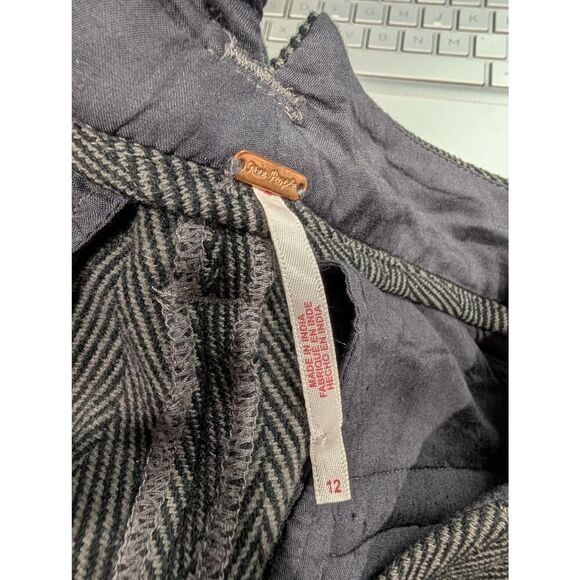 Free People Pants Womens 12 Gray Tweed Cropped Boho - Picture 9 of 9